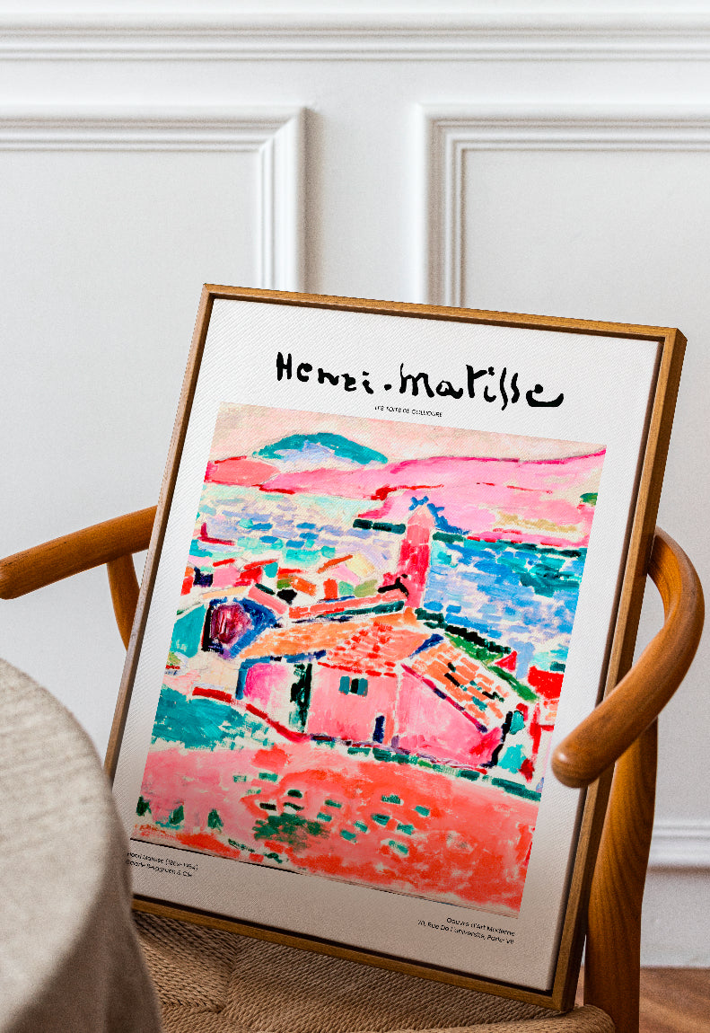 Les toits de collioure - lyserød henri matisse plakat