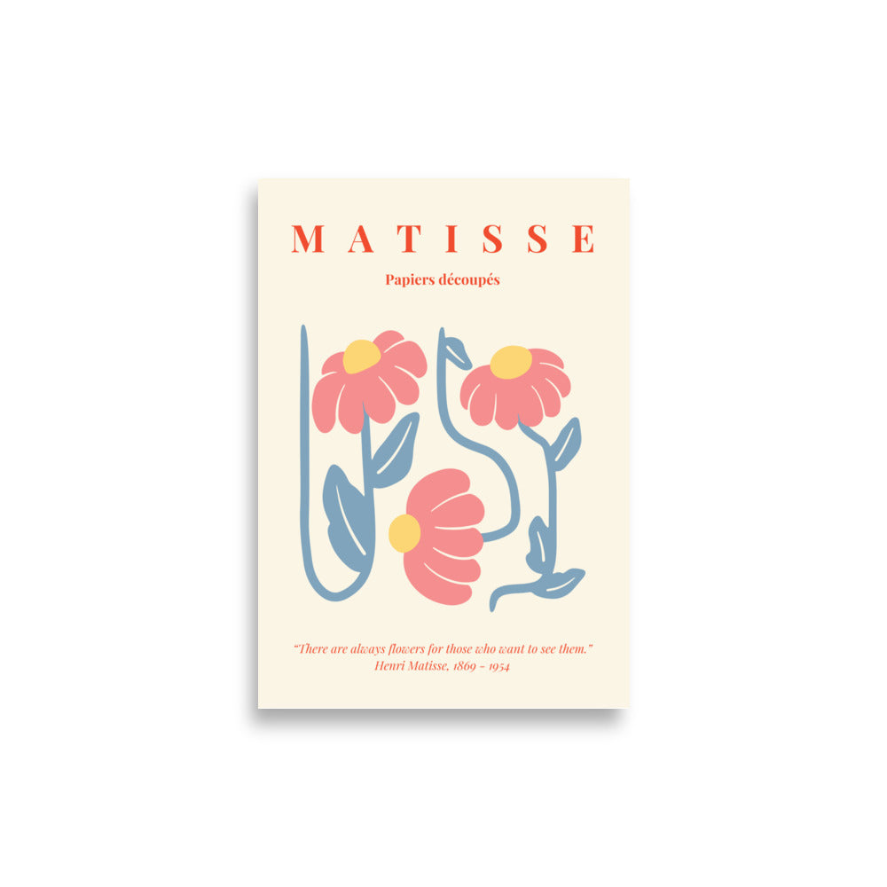 Dekorativ matisse plakat med røde blomster