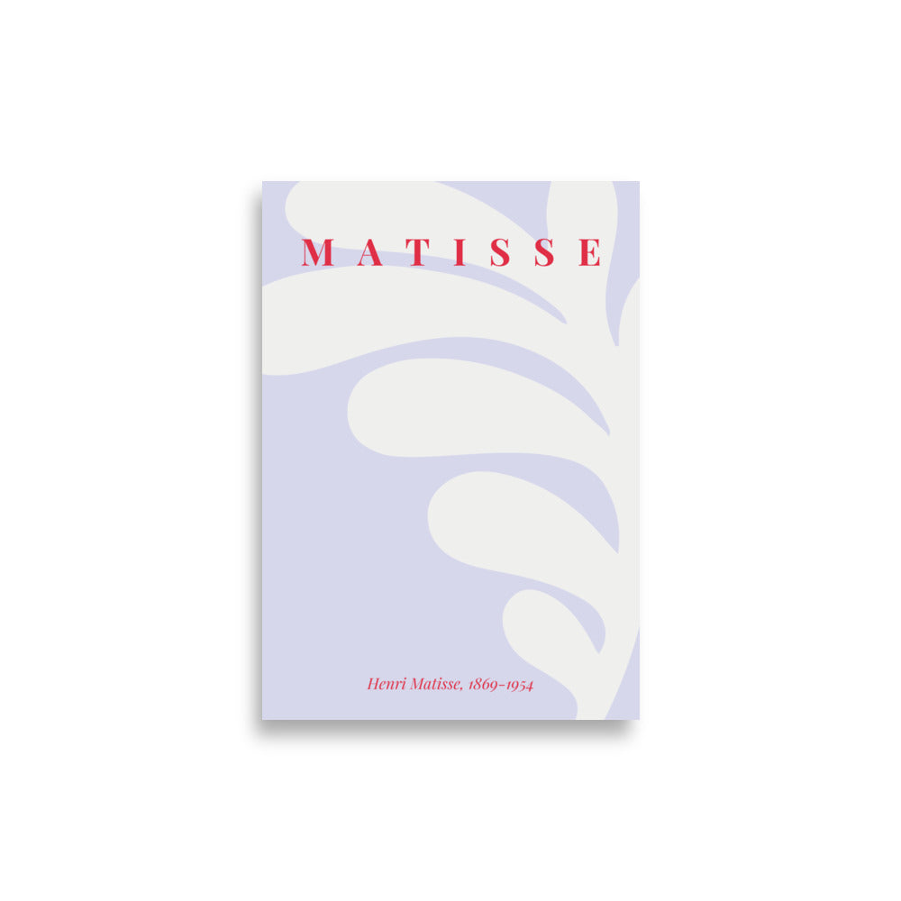 Lilla moderne matisse plakat med  plante i minimalistisk design 21x30 cm