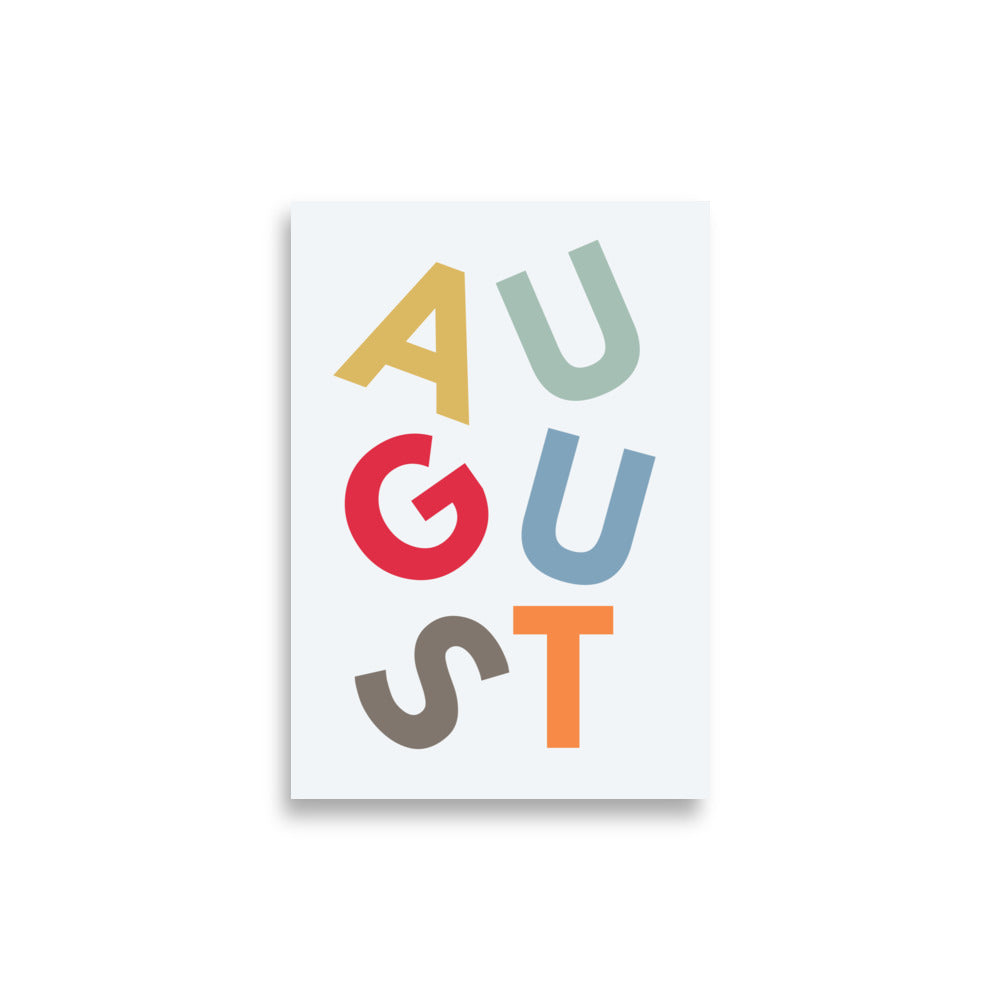 August - plakat med navn