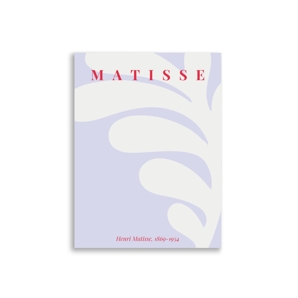 Lilla moderne matisse plakat med rød tekst og plante i minimalistisk design 30x40 cm