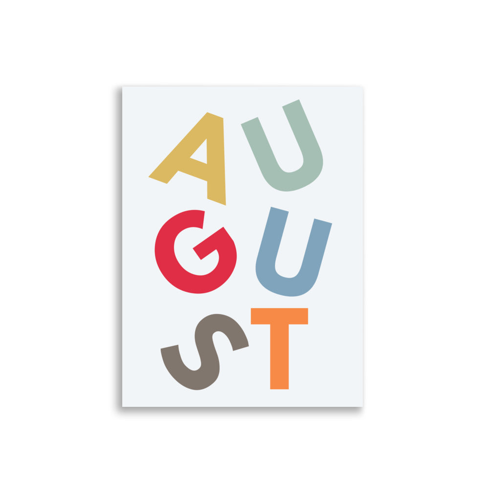 August - plakat med navn
