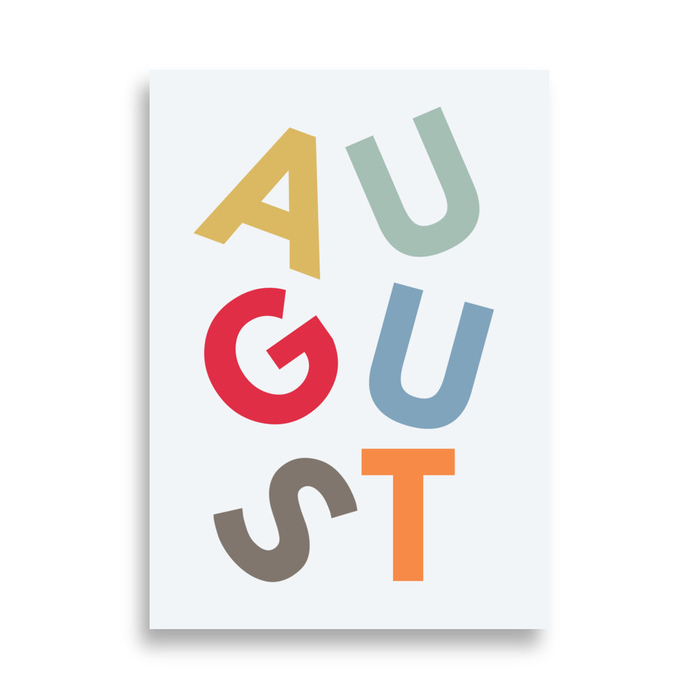 August - plakat med navn