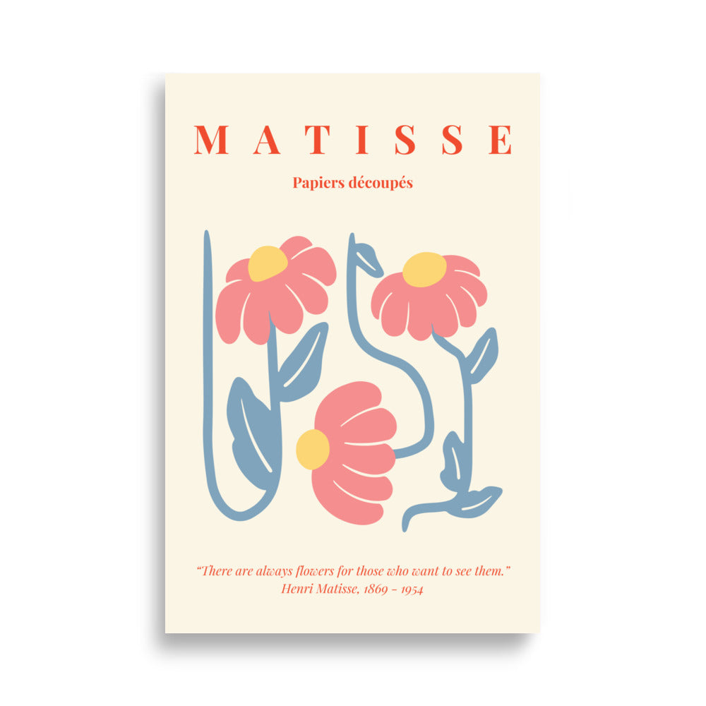 Dekorativ matisse plakat med røde blomster