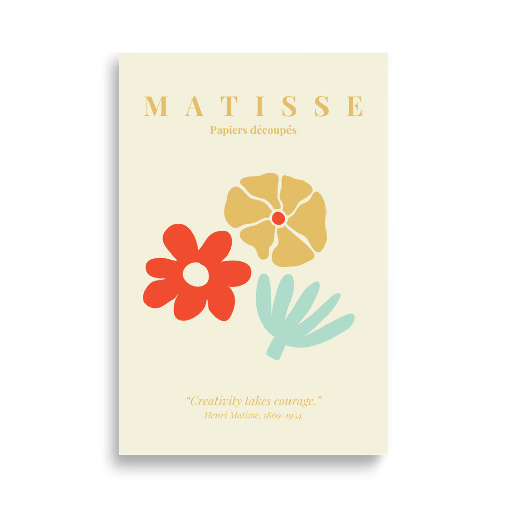 Unik matisse plakat med farverige blomster