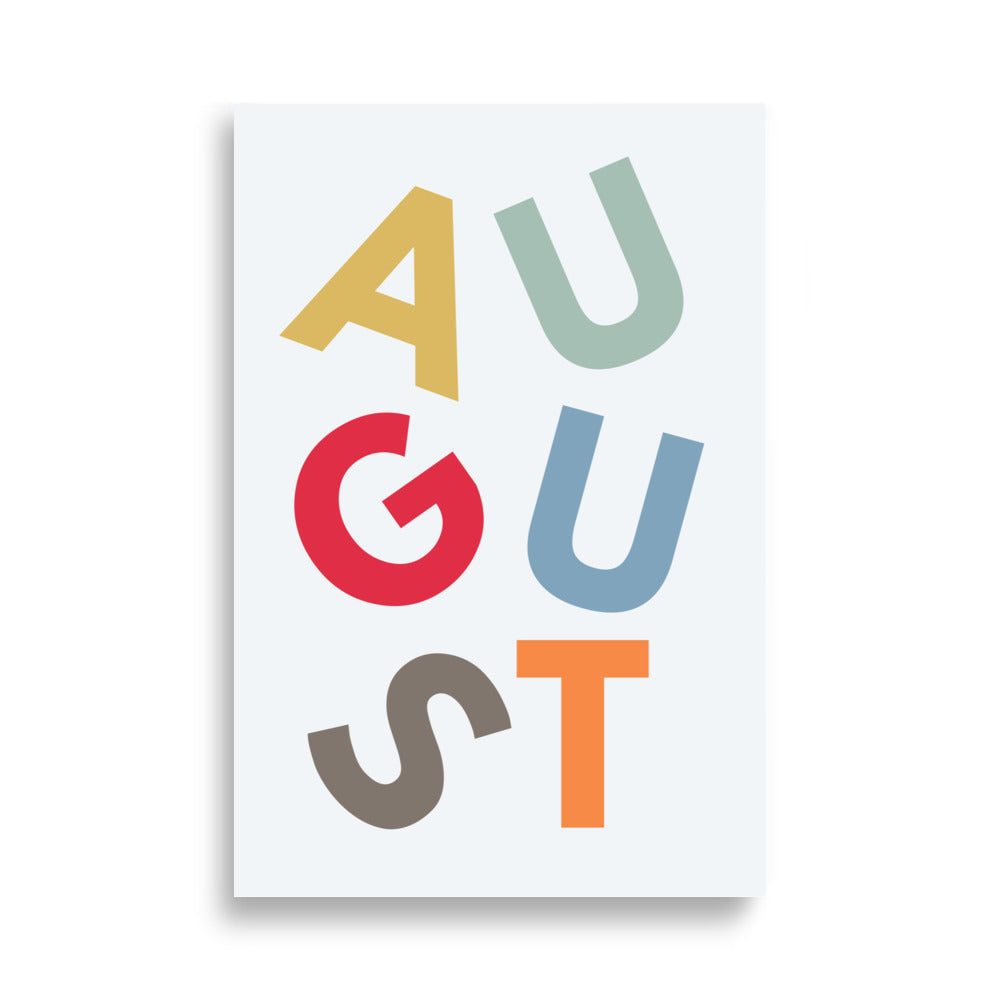 August - plakat med navn