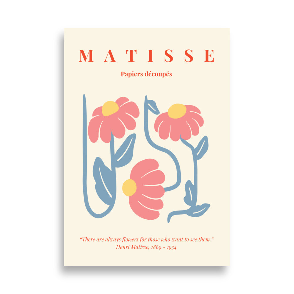 Dekorativ matisse plakat med røde blomster
