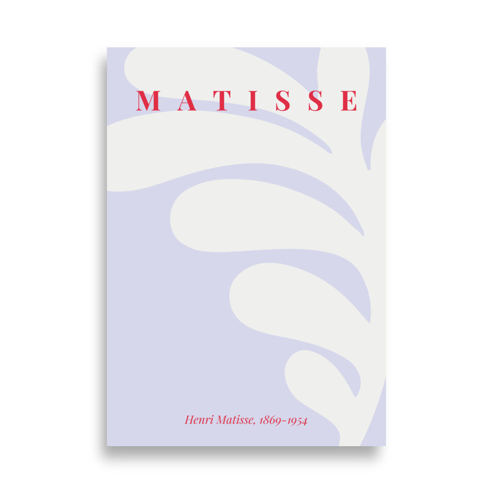 Lilla moderne matisse plakat med  plante i minimalistisk design 70x100 cm