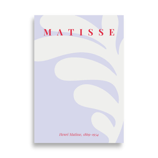 Lilla moderne matisse plakat med  plante i minimalistisk design 70x100 cm