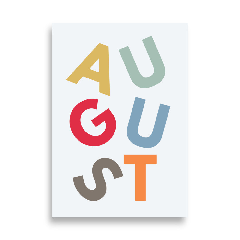 August - plakat med navn