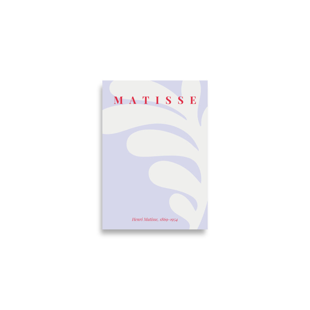 Lilla moderne matisse plakat med  plante i minimalistisk design 42x59 cm