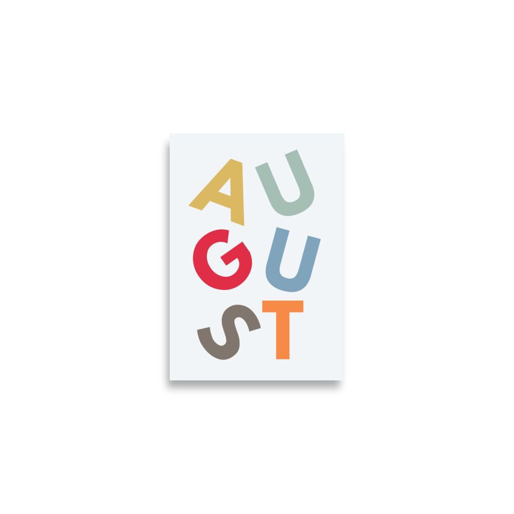 August - plakat med navn